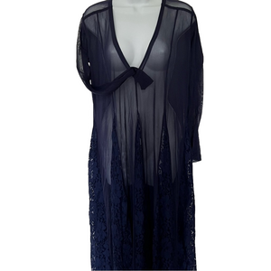 We are HAH Mama C whit Women's Lace Sheer Maxi Dress Slip Night Navy